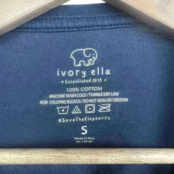 Ivory Ella Navy Long Sleeve | Size Small - Picture 3 of 3